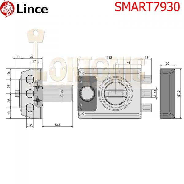 Lince Smart 7930 Rim Door Lock High Security Sliding Dead Bolt Built-In Alarm - Image 5