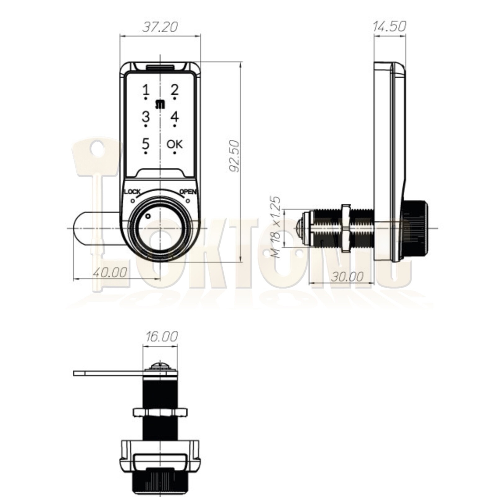 Touch Electronic Digital Combination Cam lock Locker Mail Furniture Post Box - Image 10