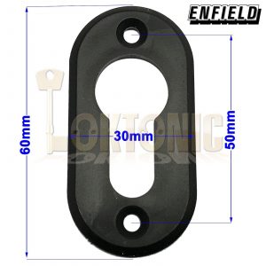 Enfield Black Plastic Euro Cylinder Escutcheon Keyhole Cover Plate Van Doors