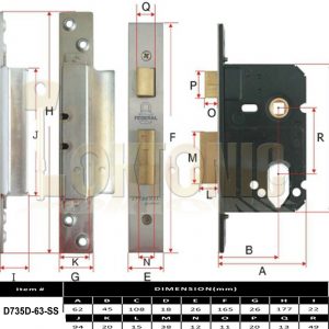 Enfield Mortice D735D Microswitched Dual Profile Shunt Euro Oval Cylinder Sashlock Lock Case