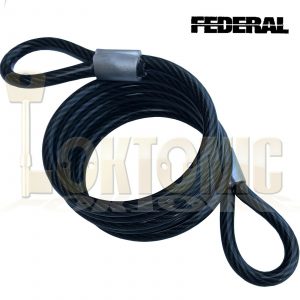 Federal 1.8m 6.3mm Bicycle Quad Bike Security Spiral Steel Loop Cable Chain