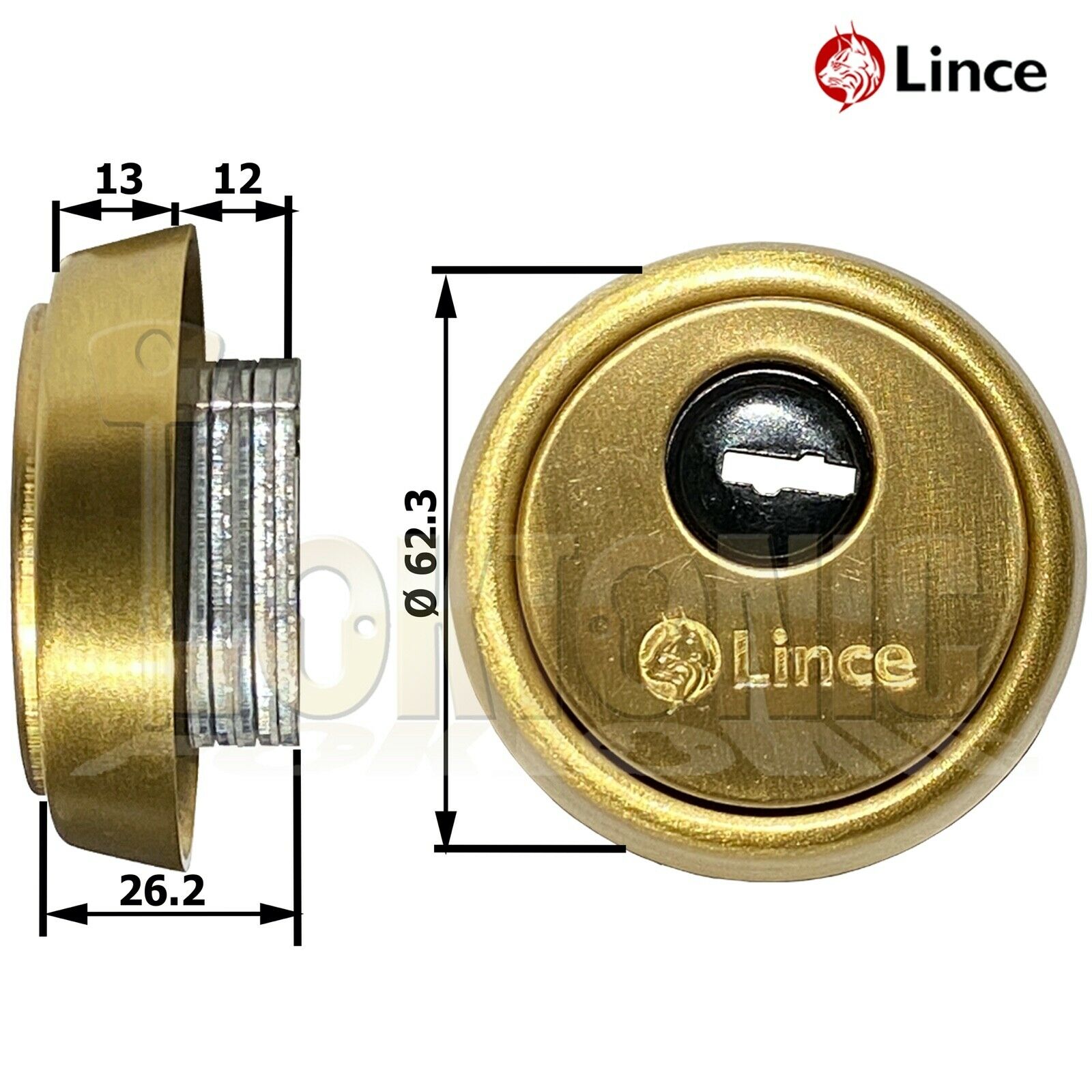 Lince Gold High Security Euro Cylinder Escutcheon Keyhole Cover 
