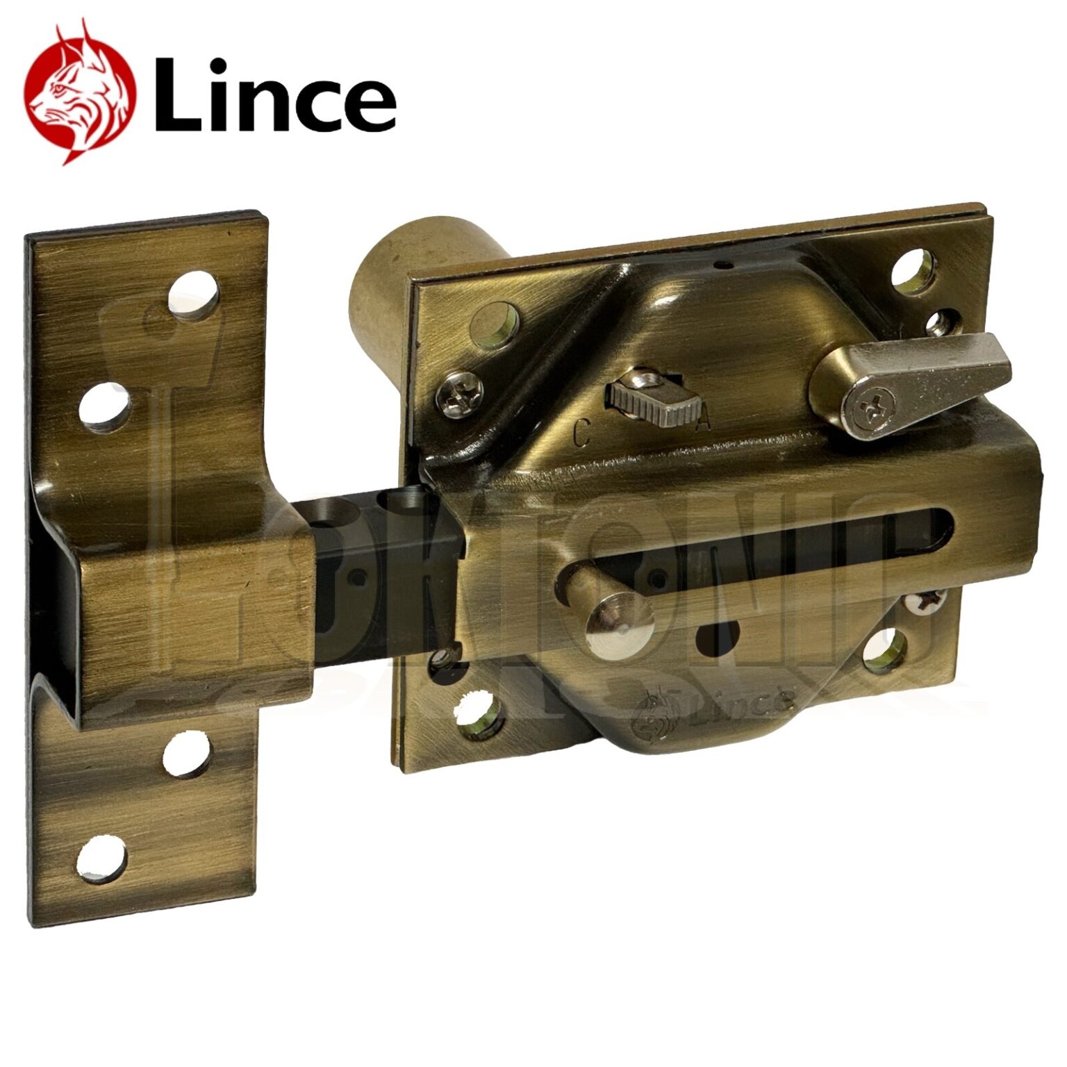 Lince Rim Lock Heavy Duty Gate Shed Sliding Bolt Suit 100-110 &120mm ...