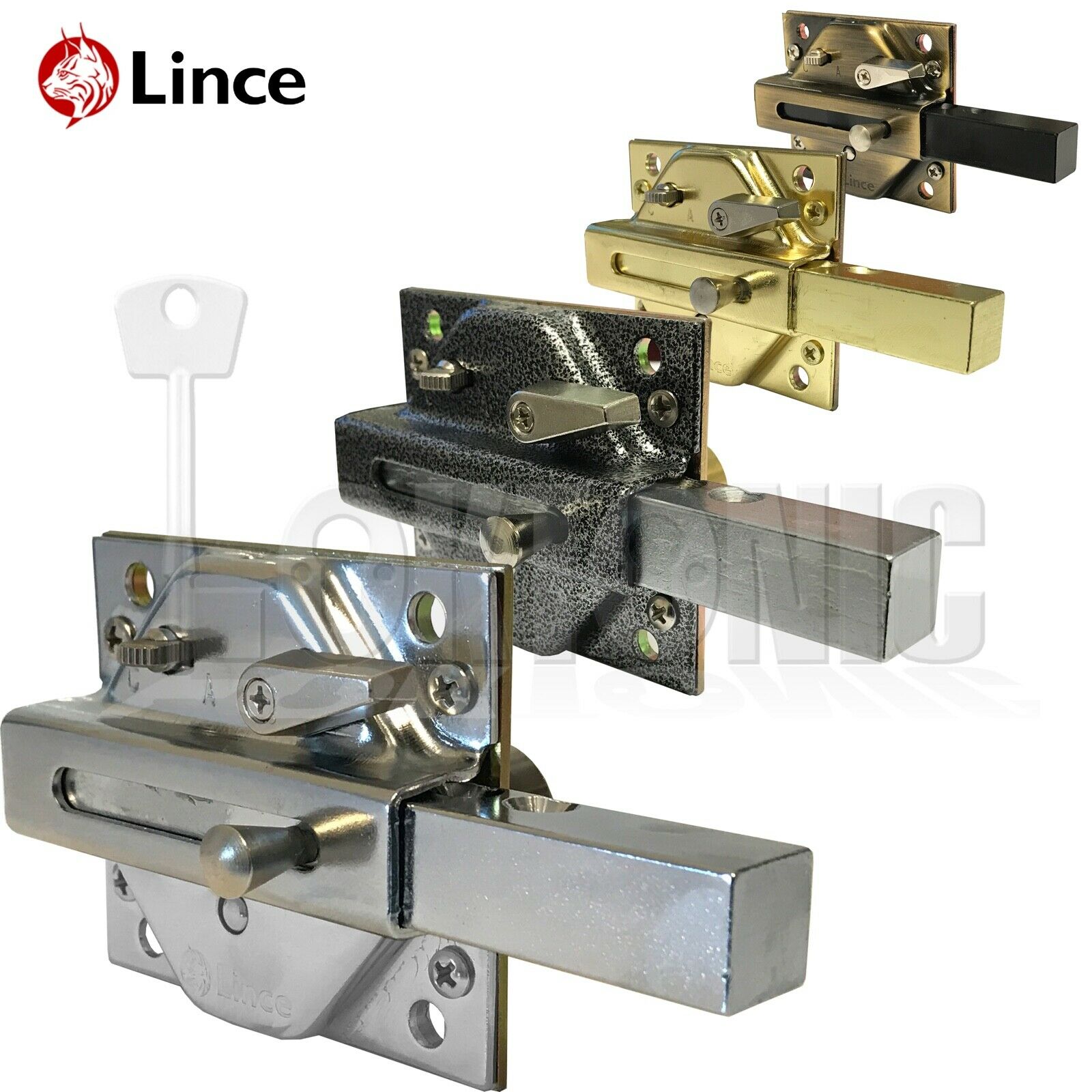 Lince Lock High Security Garden Gate Shed Sliding Bolt Suit 60-70mm Thick Doors 