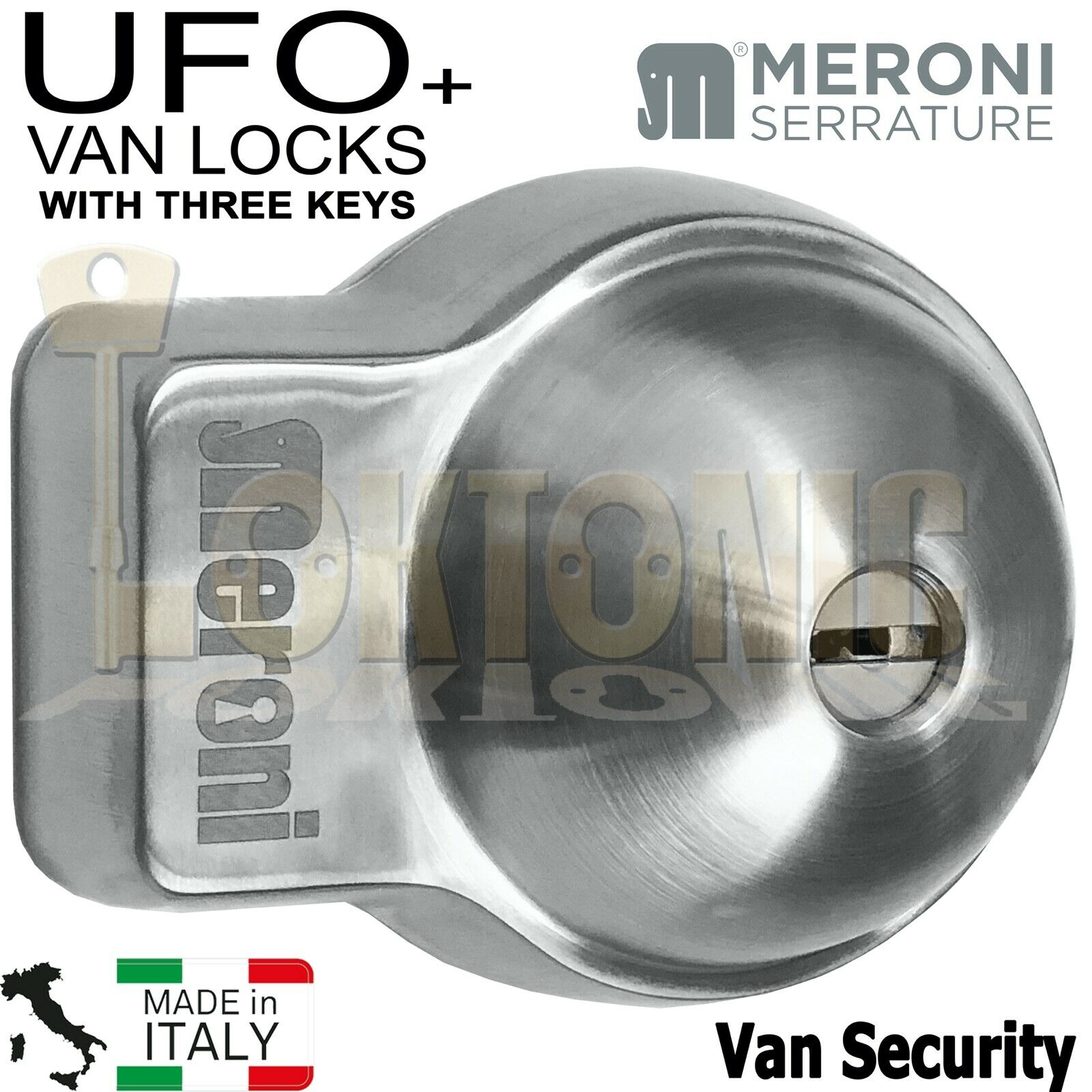 Meroni UFO+ Heavy Duty Stainless Steel Slam Shut Van Lock Back + 
