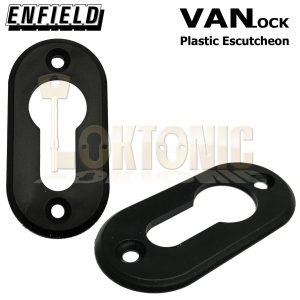 Original Enfield Black Van Doors Plastic Euro Cylinder Escutcheon Keyhole Plate
