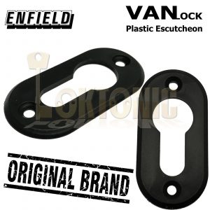 Original Enfield Black Van Doors Plastic Euro Cylinder Escutcheon Keyhole Plate