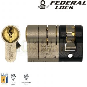 Federal BSI 3 Star TS007 Security Half Euro Cylinder UPVC Door Lock Anti Snap