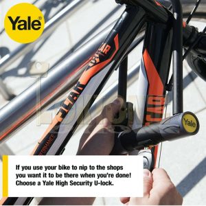 Yale YUL2 High Security Cycle Bike U-Lock 230mm Double Locking With 4 Laser Keys